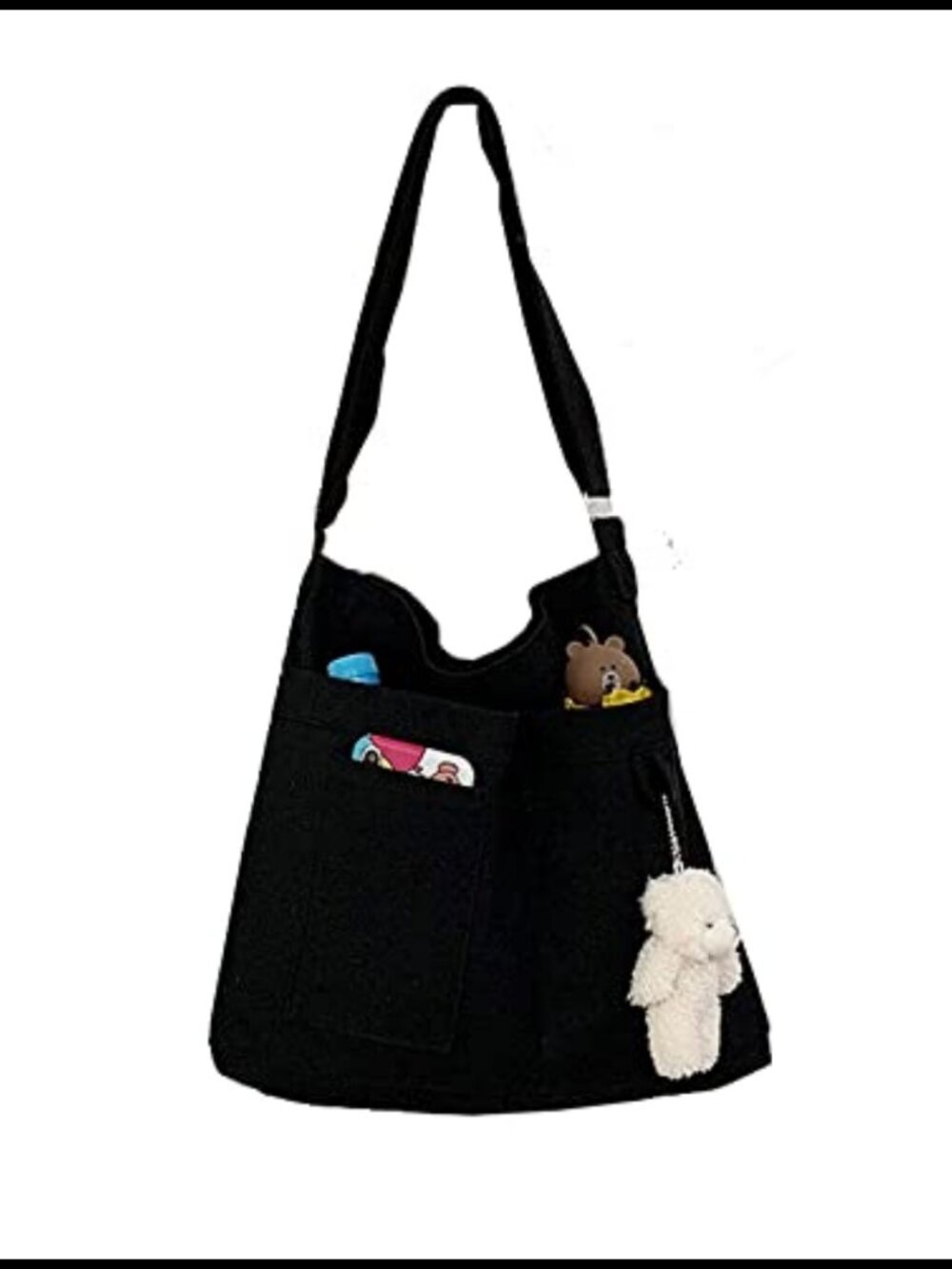 Cotton Canvas Tote Bag Crossbody Shoulder Hobo Beach Bag Zip Closure